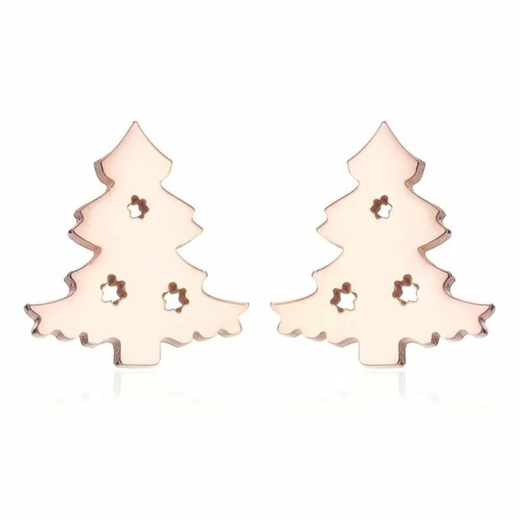 Christmas Tree Stainless Steel Stud Small Earrings #1146 - Picture 6 of 8